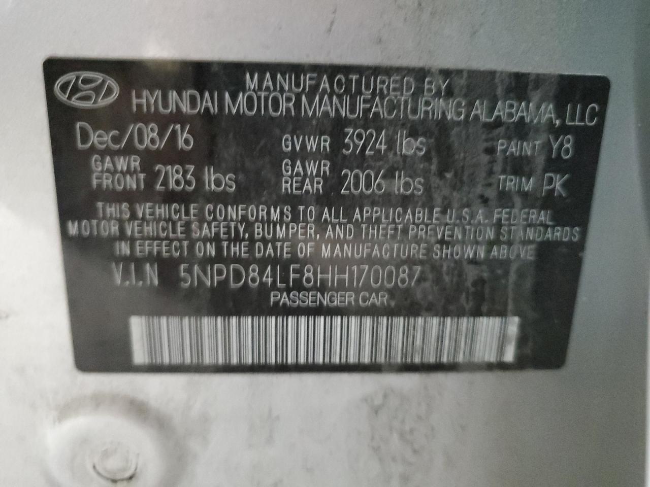 2017 Hyundai Elantra Se VIN: 5NPD84LF8HH170087 Lot: 79478943