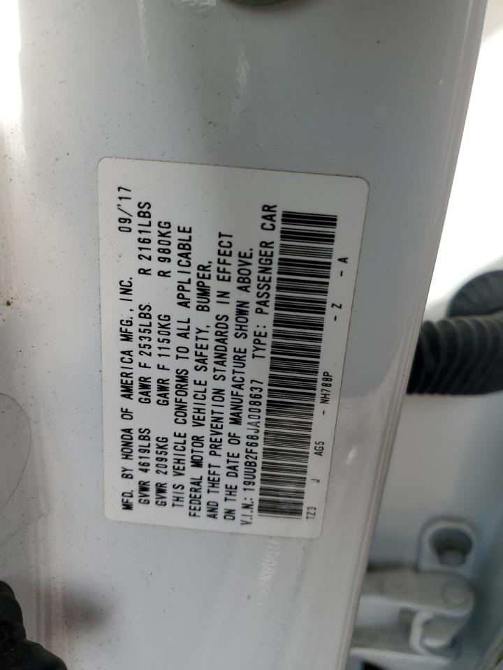 19UUB2F68JA008637 2018 Acura Tlx Tech+A