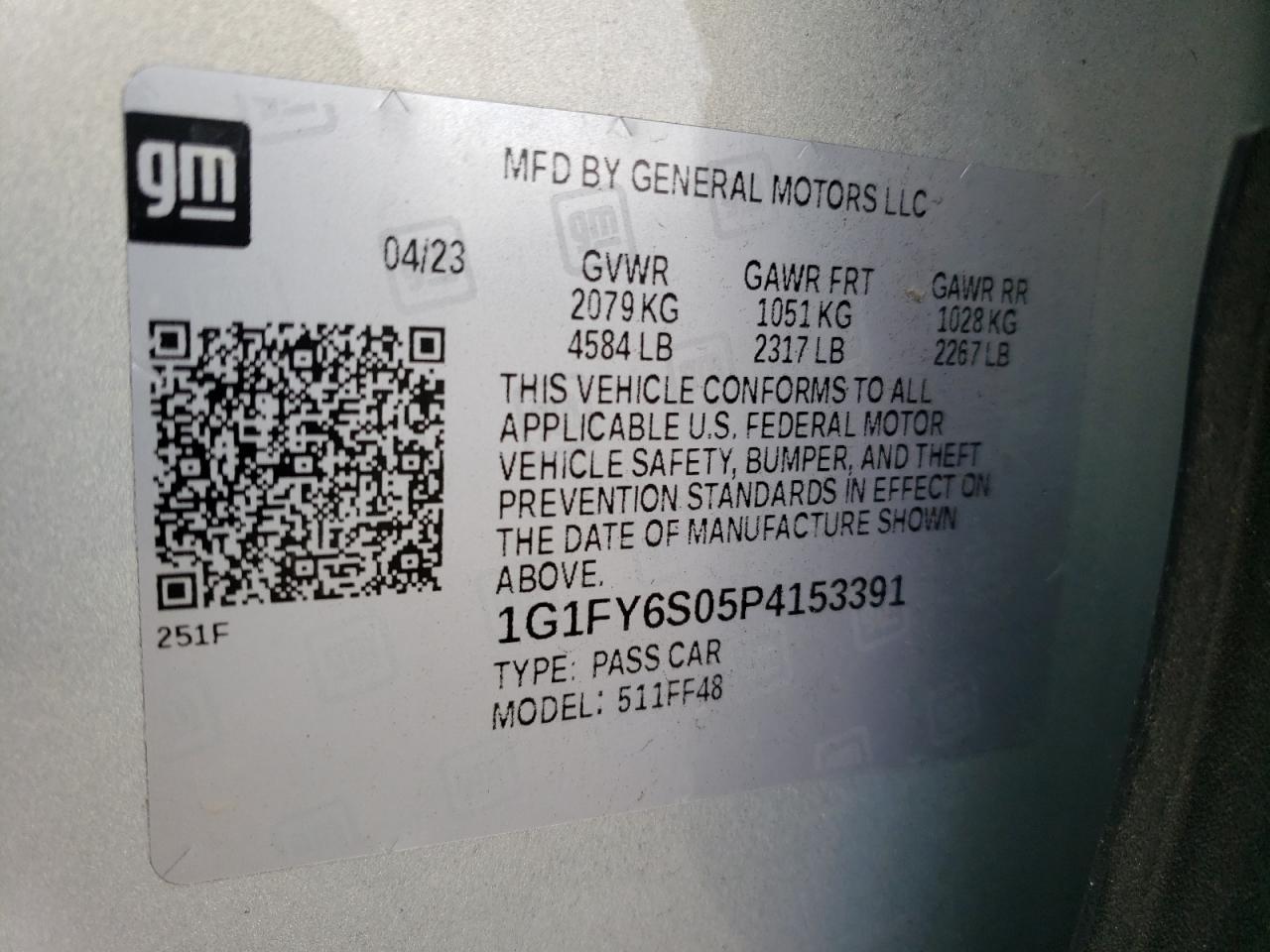 1G1FY6S05P4153391 2023 Chevrolet Bolt Euv Lt