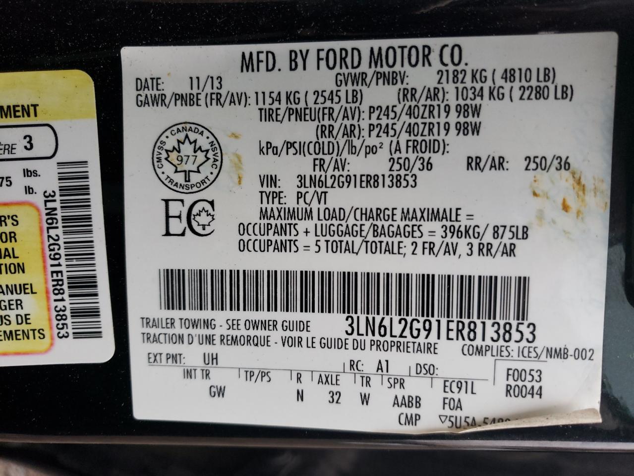 2014 Lincoln Mkz VIN: 3LN6L2G91ER813853 Lot: 79072993