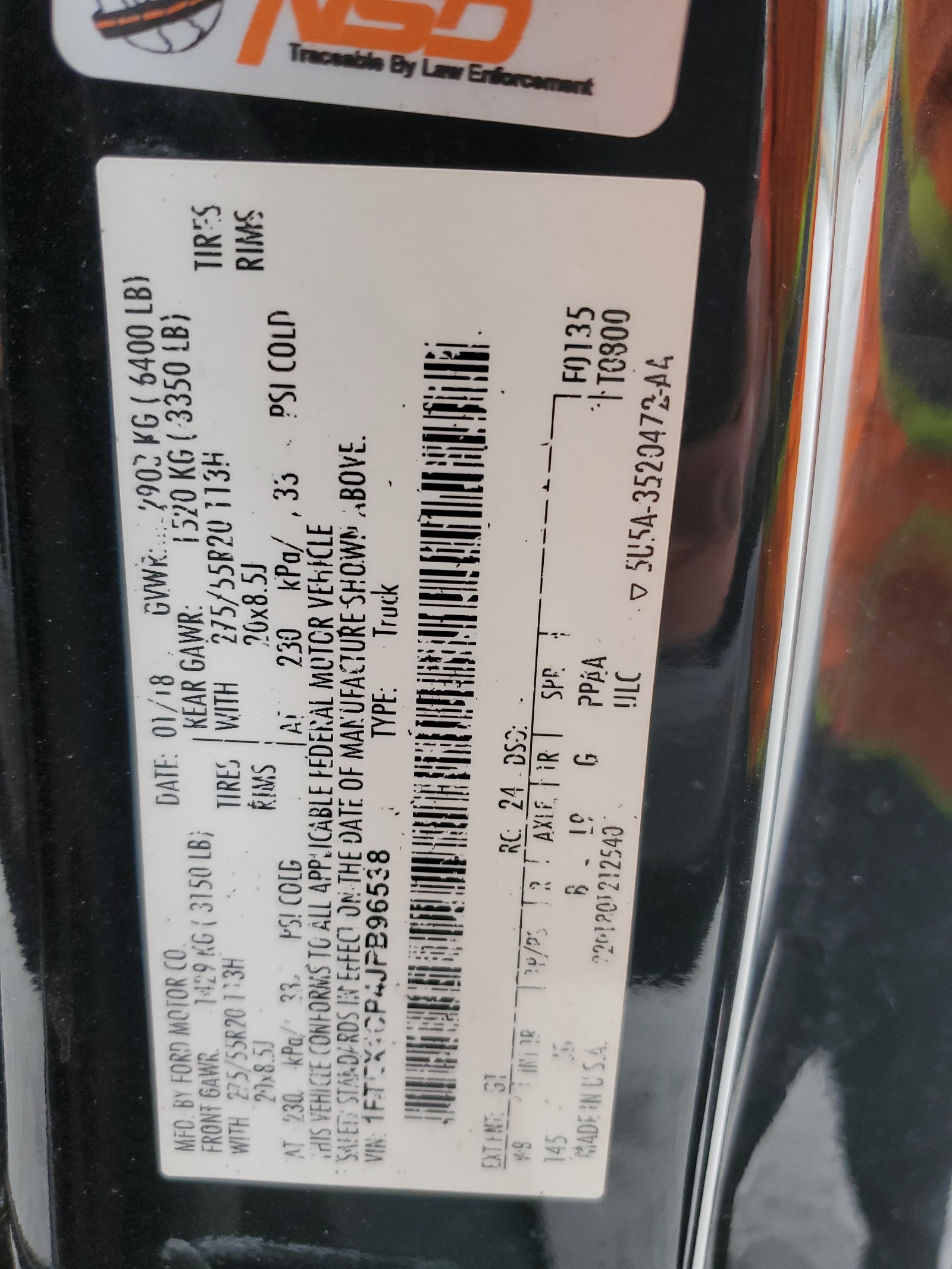 1FTEX1CP4JFB96538 2018 Ford F150 Super Cab