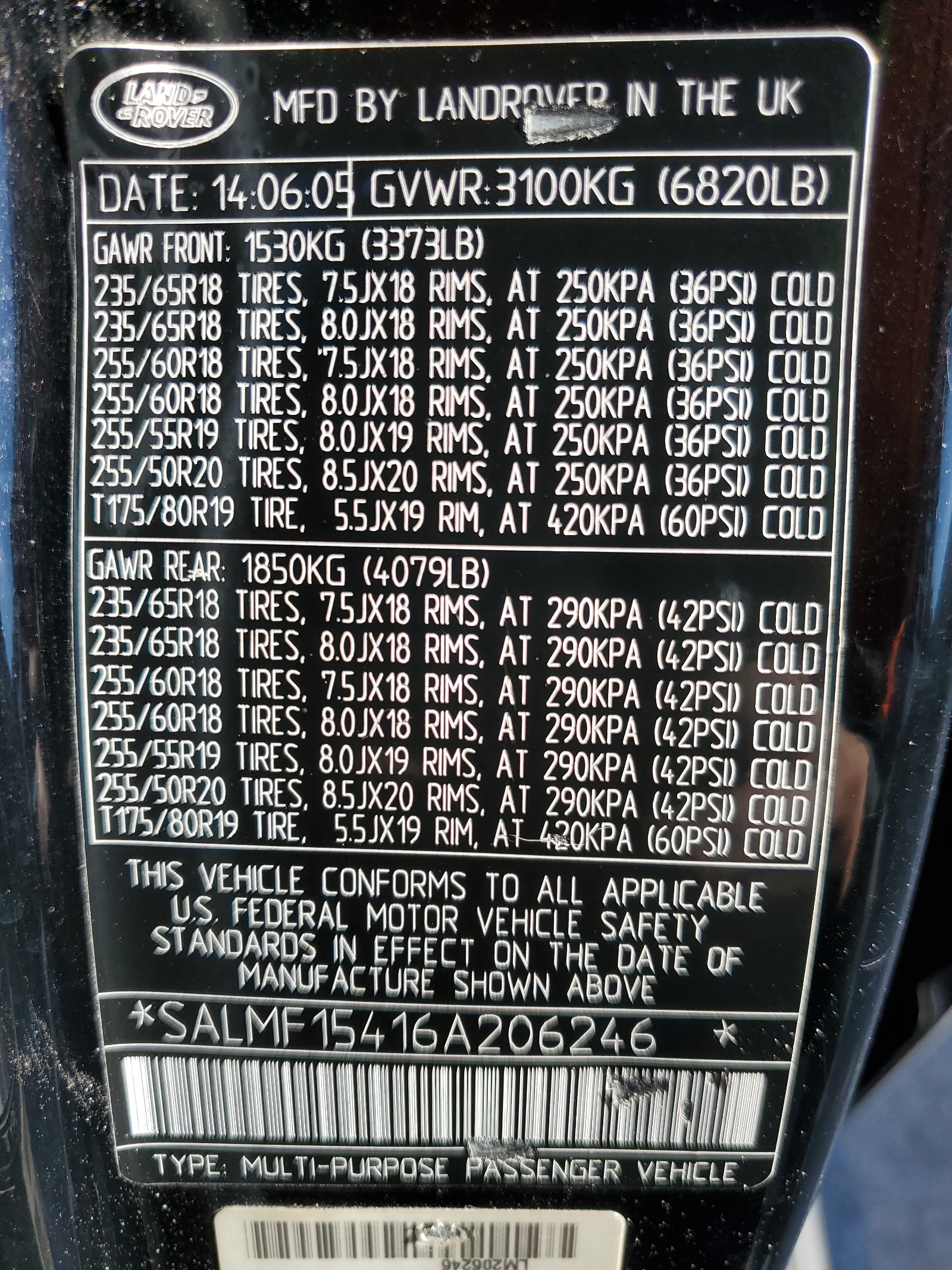 SALMF15416A206246 2006 Land Rover Range Rover Hse