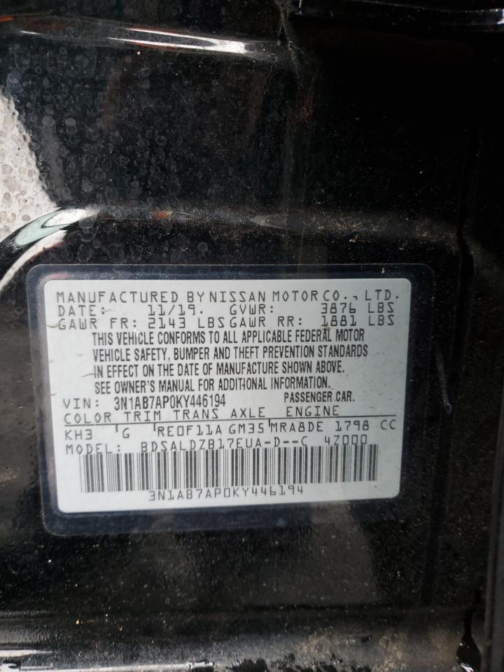 3N1AB7AP0KY446194 2019 Nissan Sentra S