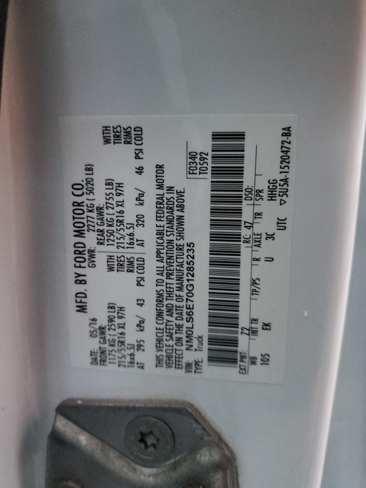 NM0LS6E70G1285235 2016 Ford Transit Connect Xl