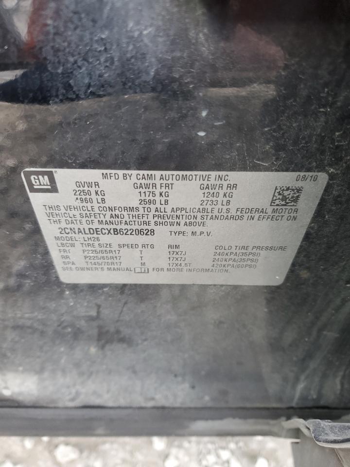 2011 Chevrolet Equinox Lt VIN: 2CNALDECXB6220628 Lot: 82131253