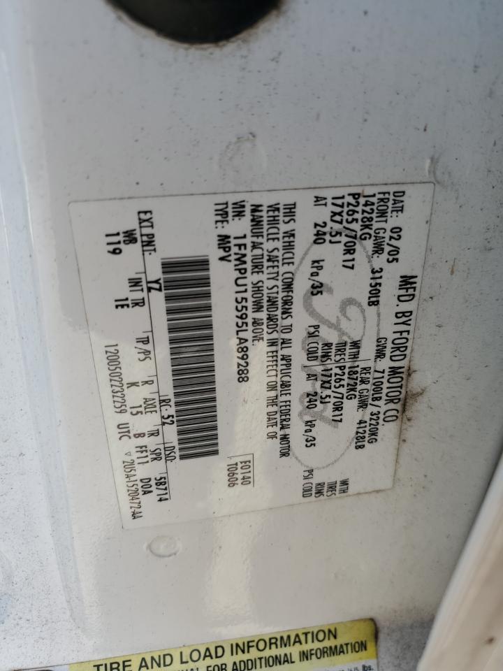 2005 Ford Expedition Xlt VIN: 1FMPU15595LA89288 Lot: 78649923
