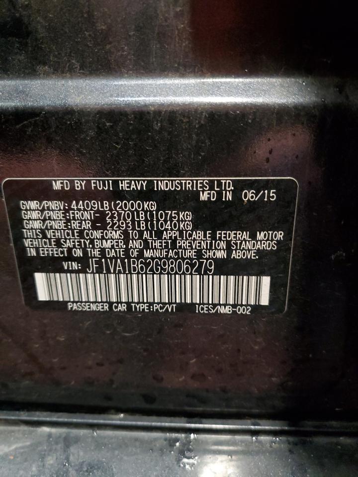 JF1VA1B62G9806279 2016 Subaru Wrx