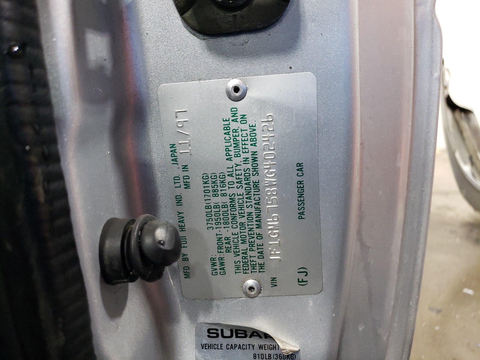 JF1GM6758WG402426 1998 Subaru Impreza Rs