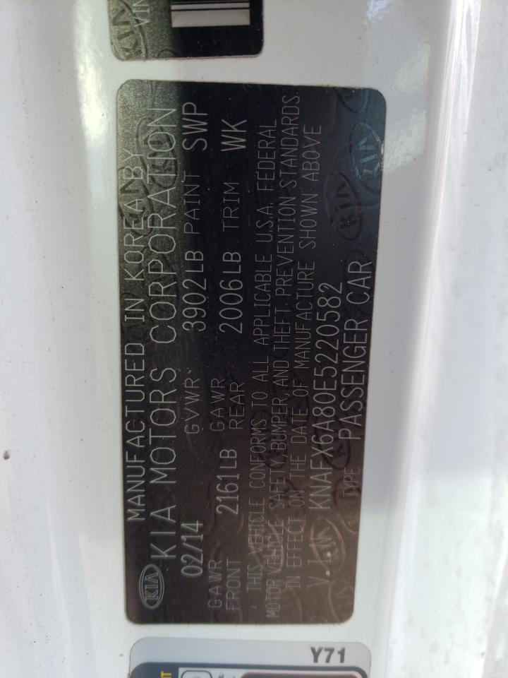 2014 Kia Forte Ex VIN: KNAFX6A80E5220582 Lot: 82082203