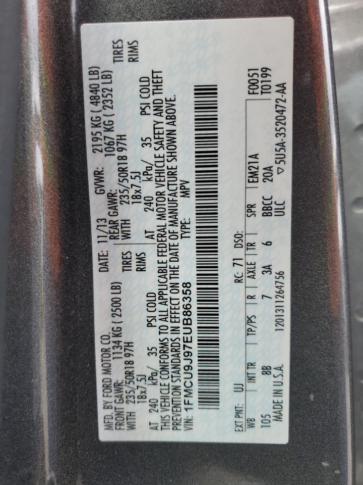 1FMCU9J97EUB86358 2014 Ford Escape Titanium