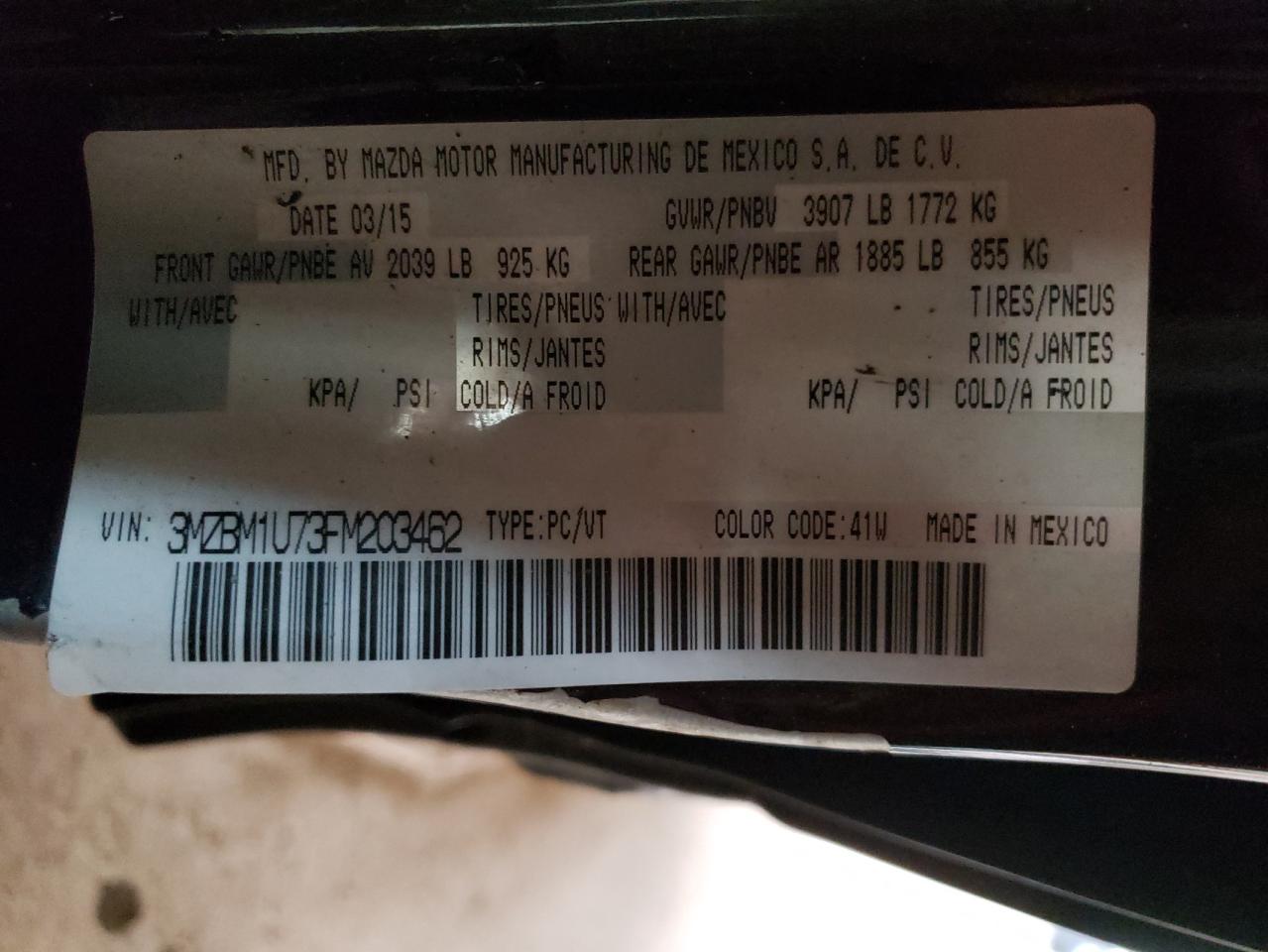 2015 Mazda 3 Sport VIN: 3MZBM1U73FM203462 Lot: 79716523