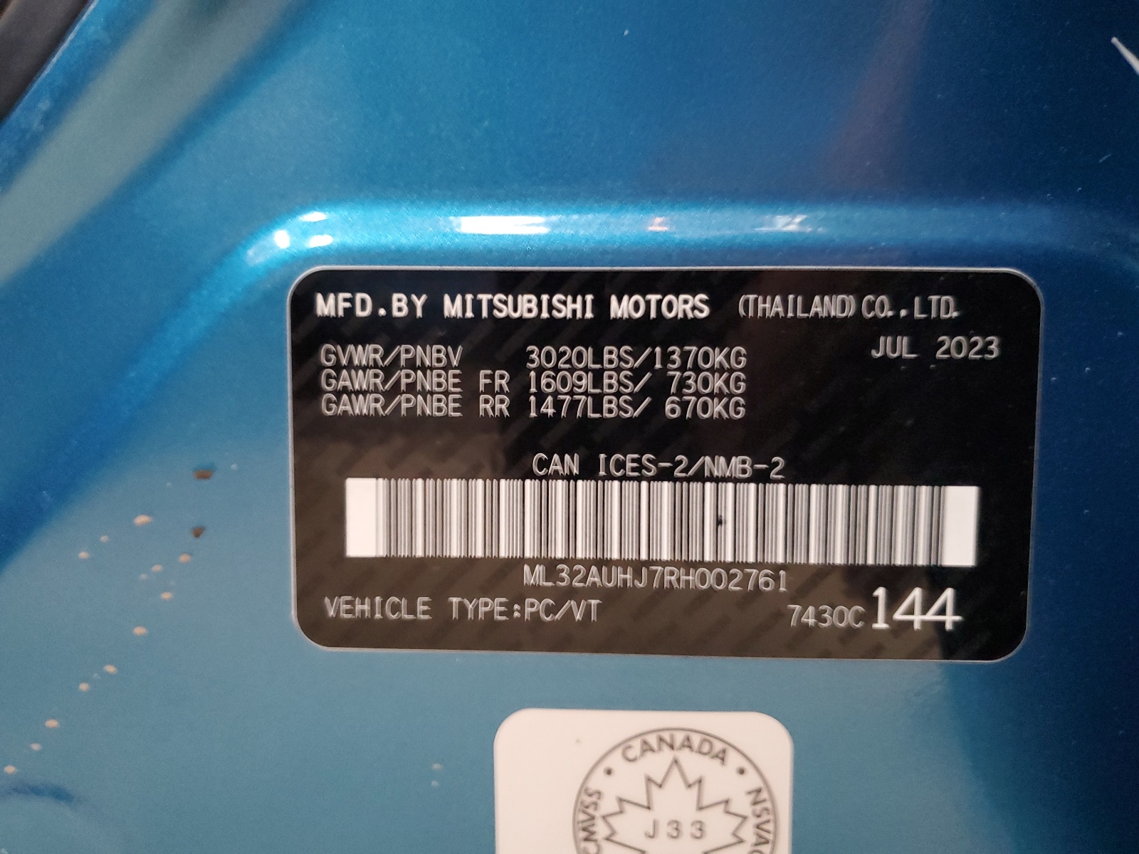 ML32AUHJ7RH002761 2024 Mitsubishi Mirage Es