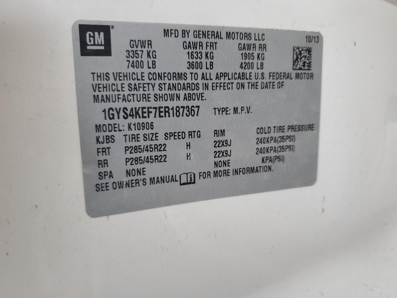 2014 Cadillac Escalade Esv Platinum VIN: 1GYS4KEF7ER187367 Lot: 71619505