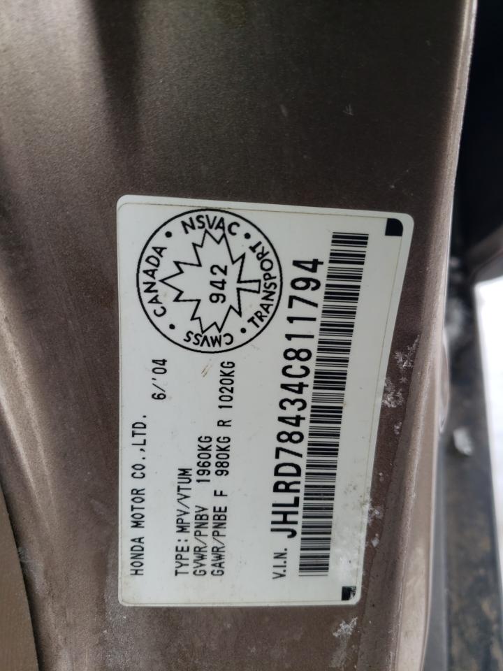 2004 Honda Cr-V Lx VIN: JHLRD78434C811794 Lot: 79437033