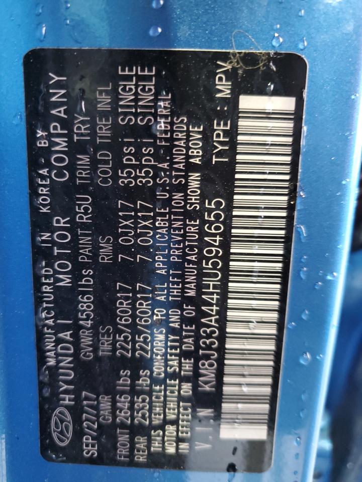 2017 Hyundai Tucson Limited VIN: KM8J33A44HU594655 Lot: 64360774