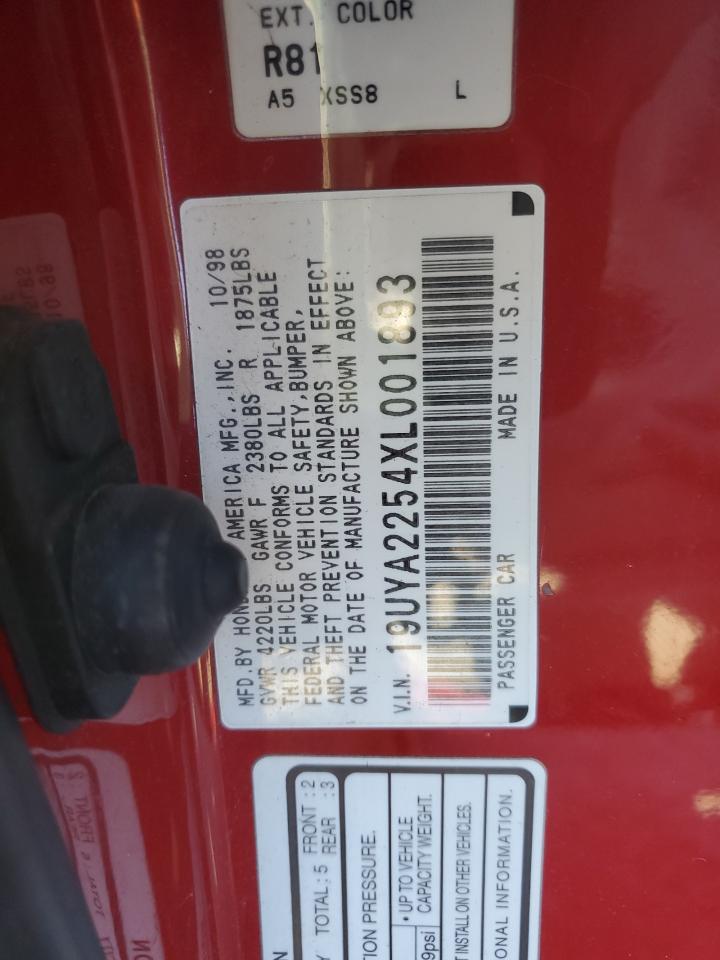 1999 Acura 3.0Cl VIN: 19UYA2254XL001893 Lot: 78848323