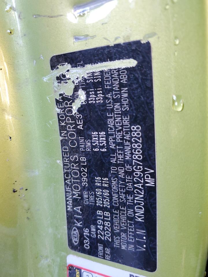 2016 Kia Soul VIN: KNDJN2A29G7868288 Lot: 80072063