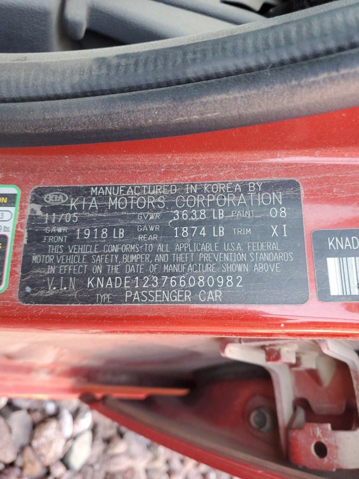 KNADE123766080982 2006 Kia Rio