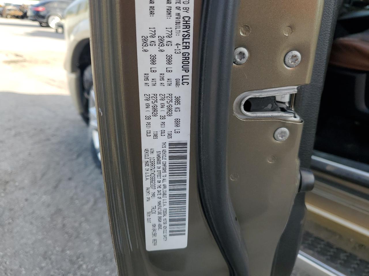 2013 Ram 1500 Longhorn VIN: 1C6RR7WTXDS662337 Lot: 81468053