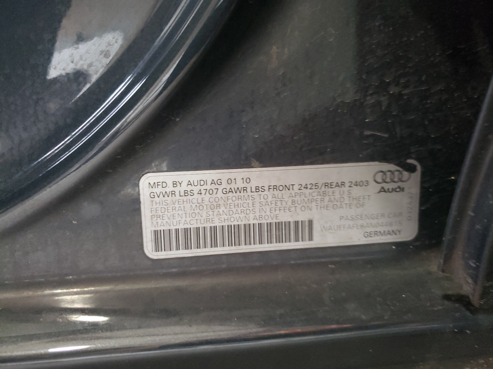 WAUEFAFL6AN044615 2010 Audi A4 Premium Plus