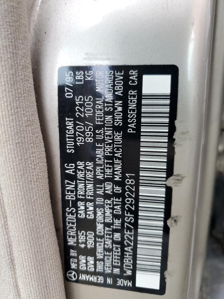 1995 Mercedes-Benz C 220 VIN: WDBHA22E7SF292281 Lot: 79052043