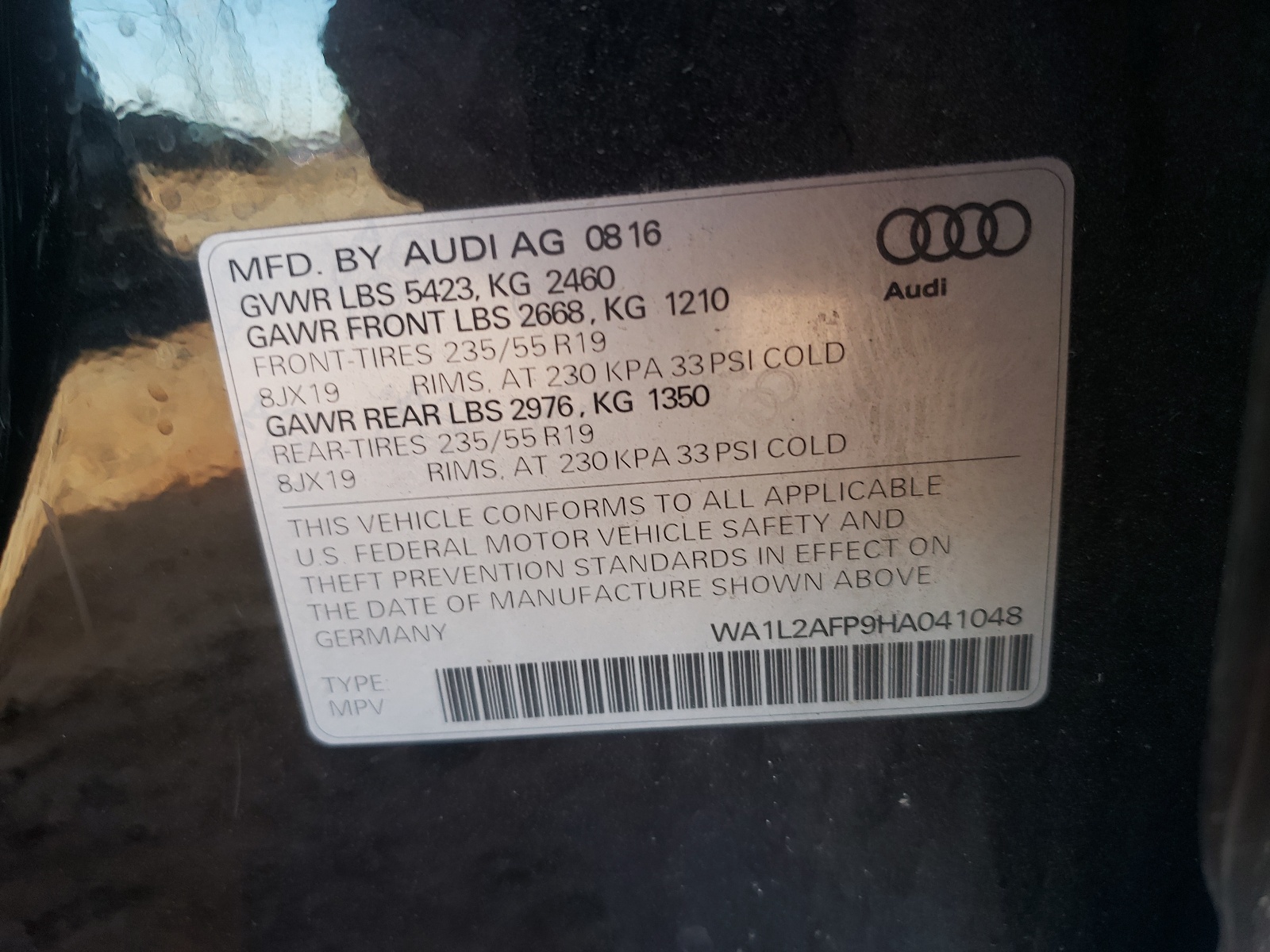 WA1L2AFP9HA041048 2017 Audi Q5 Premium Plus