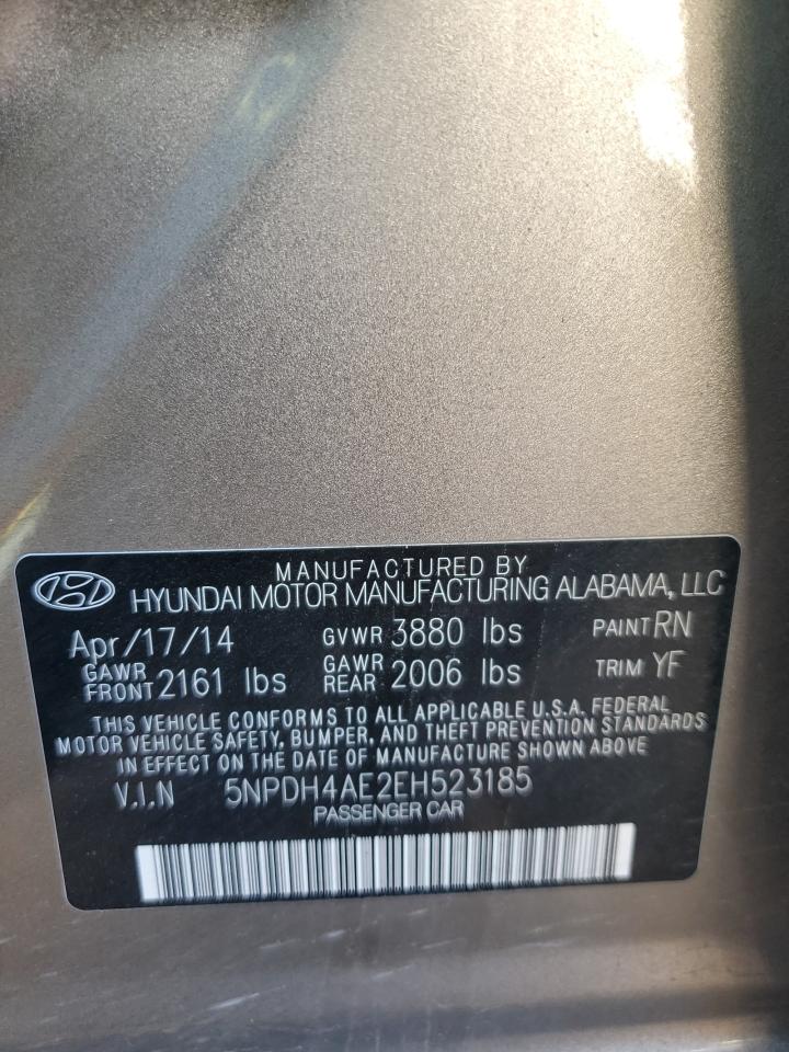 5NPDH4AE2EH523185 2014 Hyundai Elantra Se