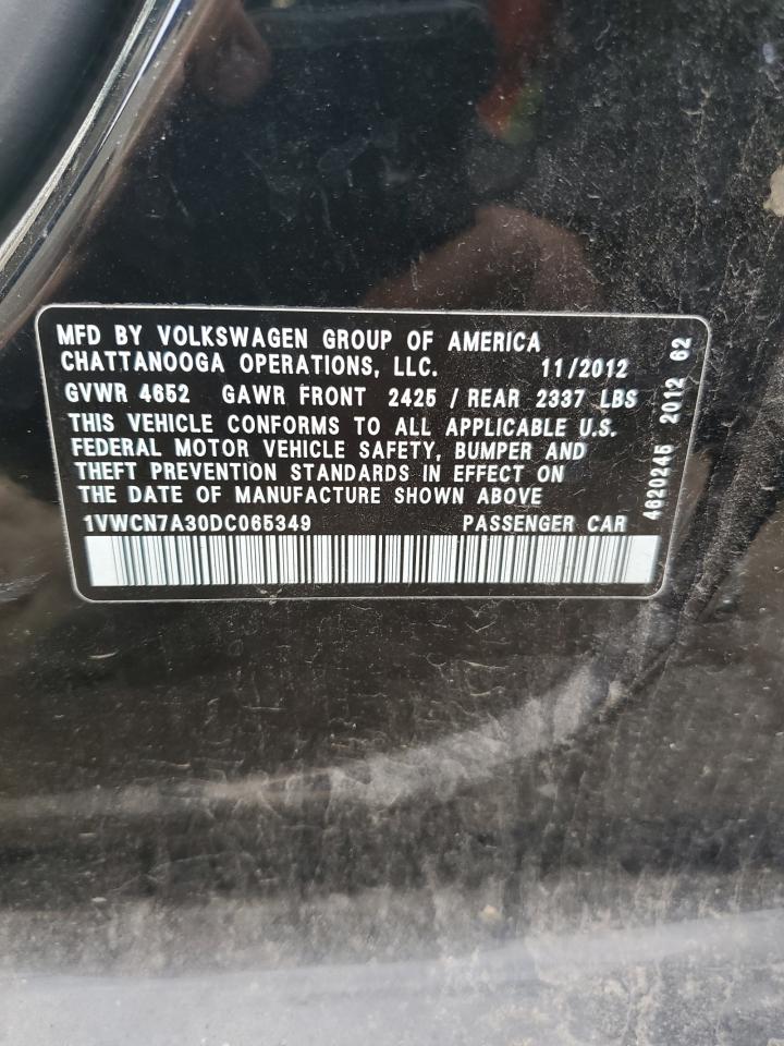 2013 Volkswagen Passat Sel VIN: 1VWCN7A30DC065349 Lot: 80077033