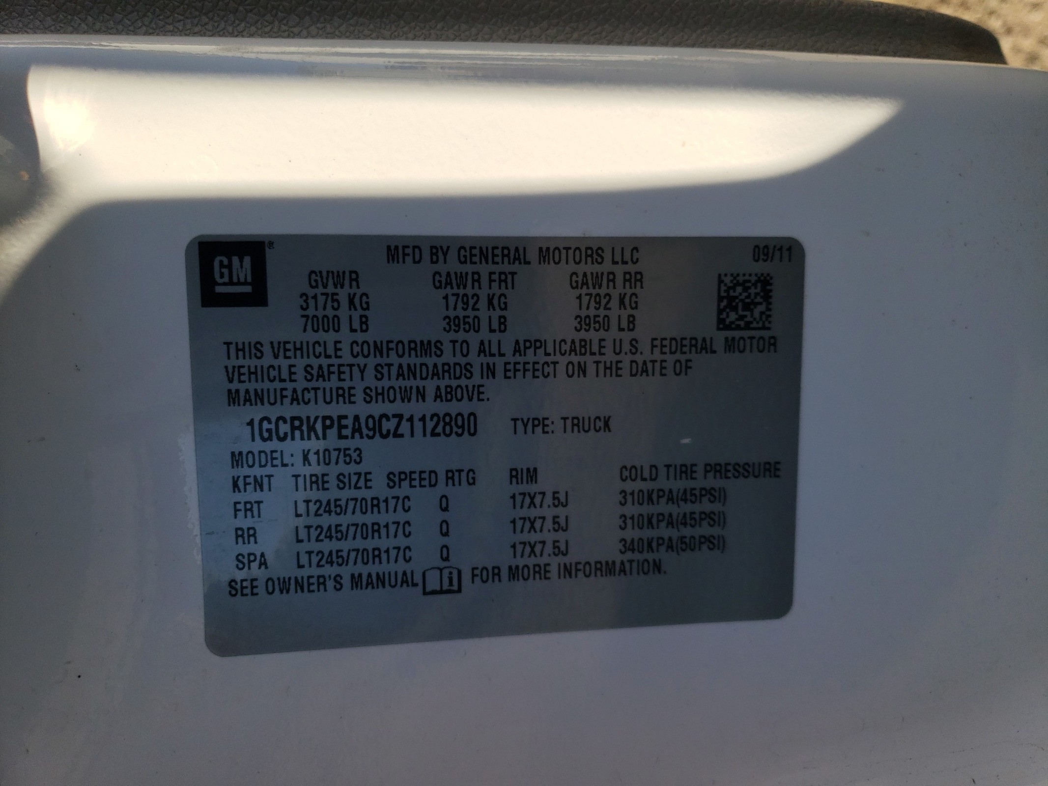 1GCRKPEA9CZ112890 2012 Chevrolet Silverado K1500