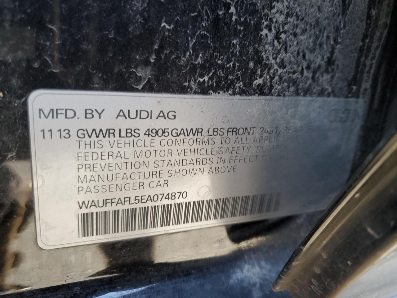 WAUFFAFL5EA074870 2014 Audi A4 Premium Plus