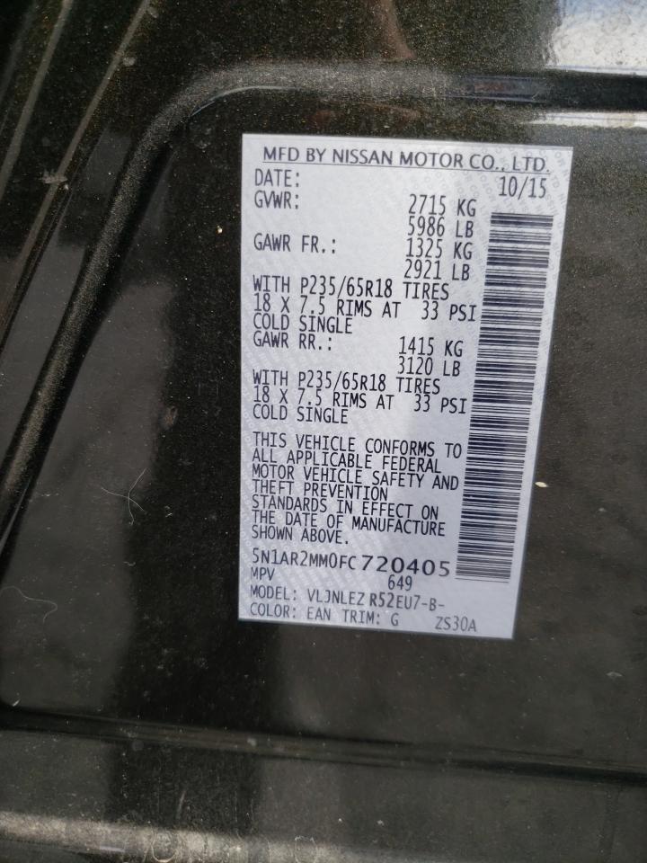 2015 Nissan Pathfinder S VIN: 5N1AR2MM0FC720405 Lot: 79838973