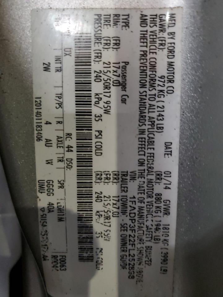 2014 Ford Focus Se VIN: 1FADP3F22EL252898 Lot: 81271533