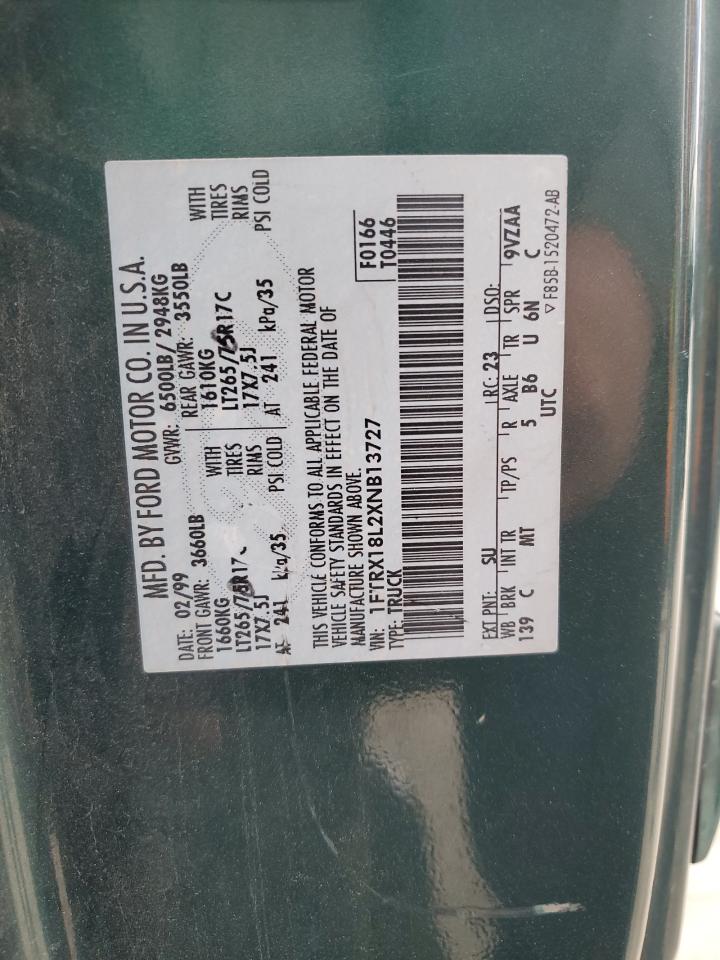 1999 Ford F150 VIN: 1FTRX18L2XNB13727 Lot: 82328123