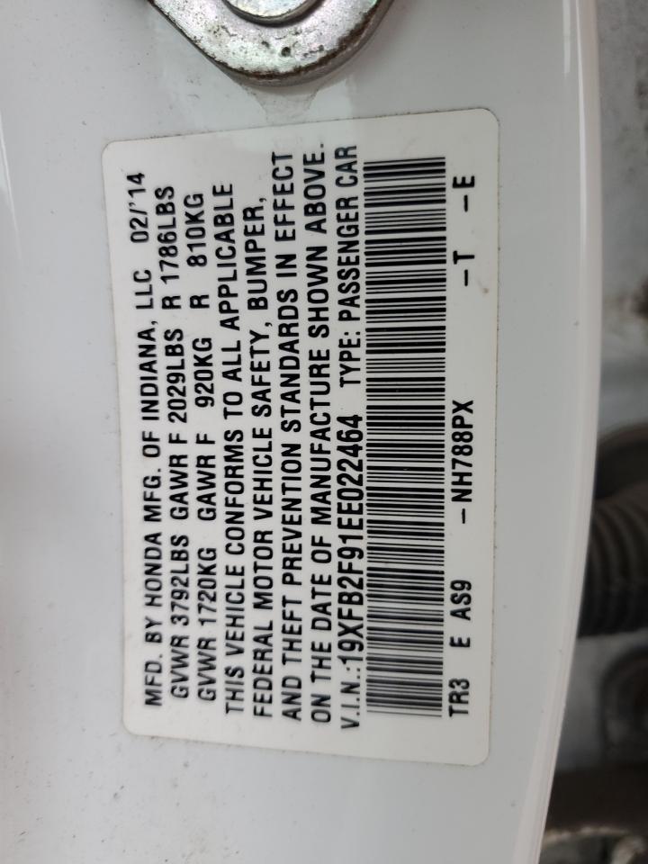 2014 Honda Civic Exl VIN: 19XFB2F91EE022464 Lot: 80852513