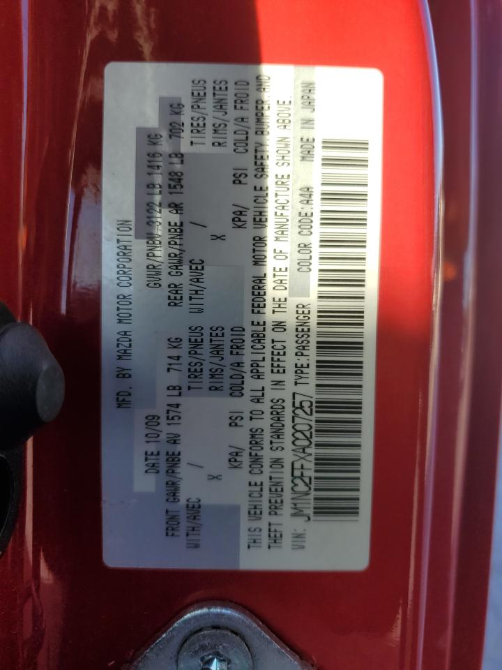2010 Mazda Mx-5 Miata VIN: JM1NC2FFXA0207257 Lot: 82289213