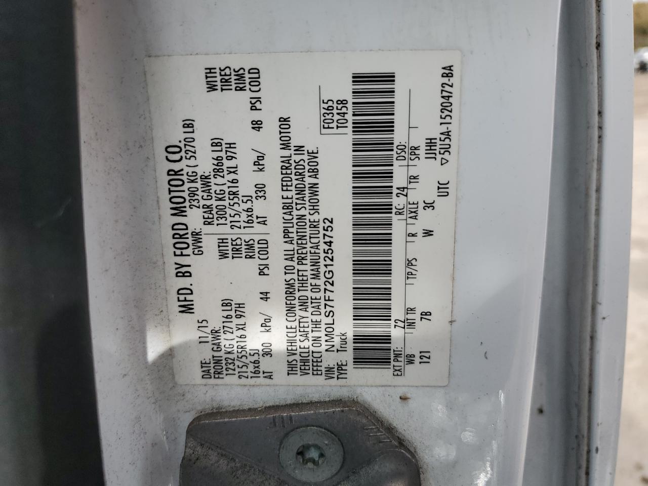 2016 Ford Transit Connect Xlt VIN: NM0LS7F72G1254752 Lot: 62777353