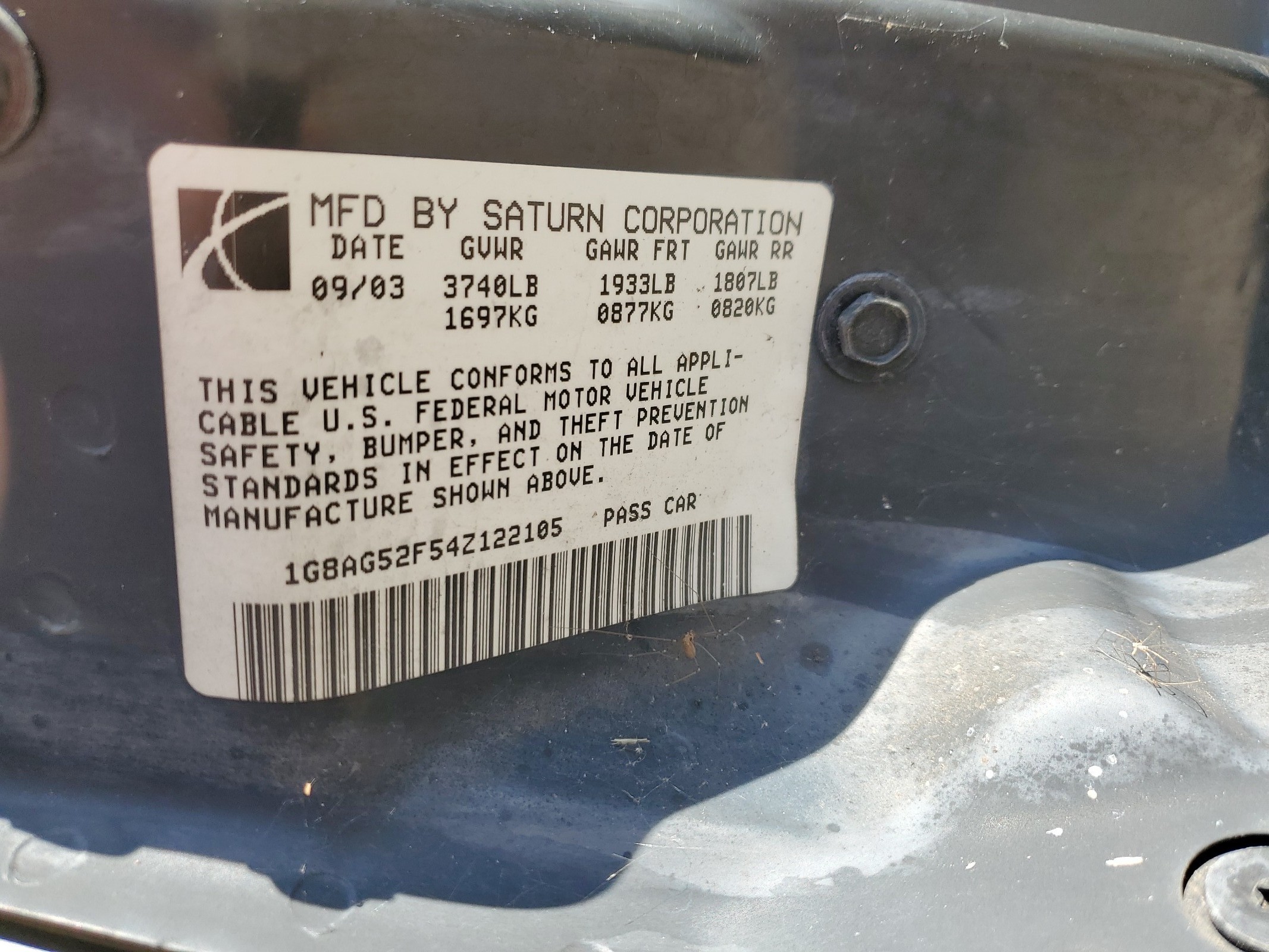 1G8AG52F54Z122105 2004 Saturn Ion Level 1