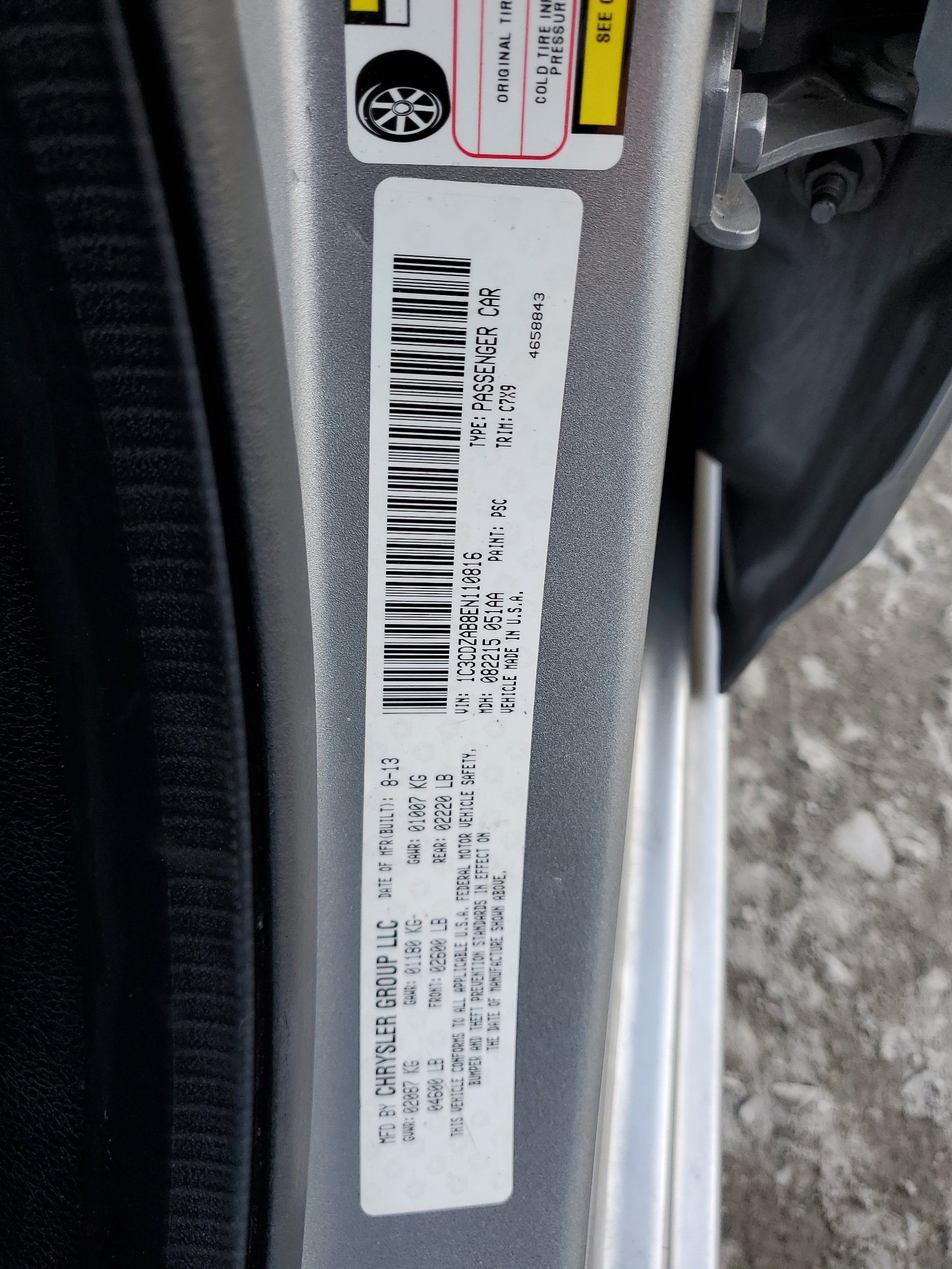 1C3CDZAB8EN110816 2014 Dodge Avenger Se