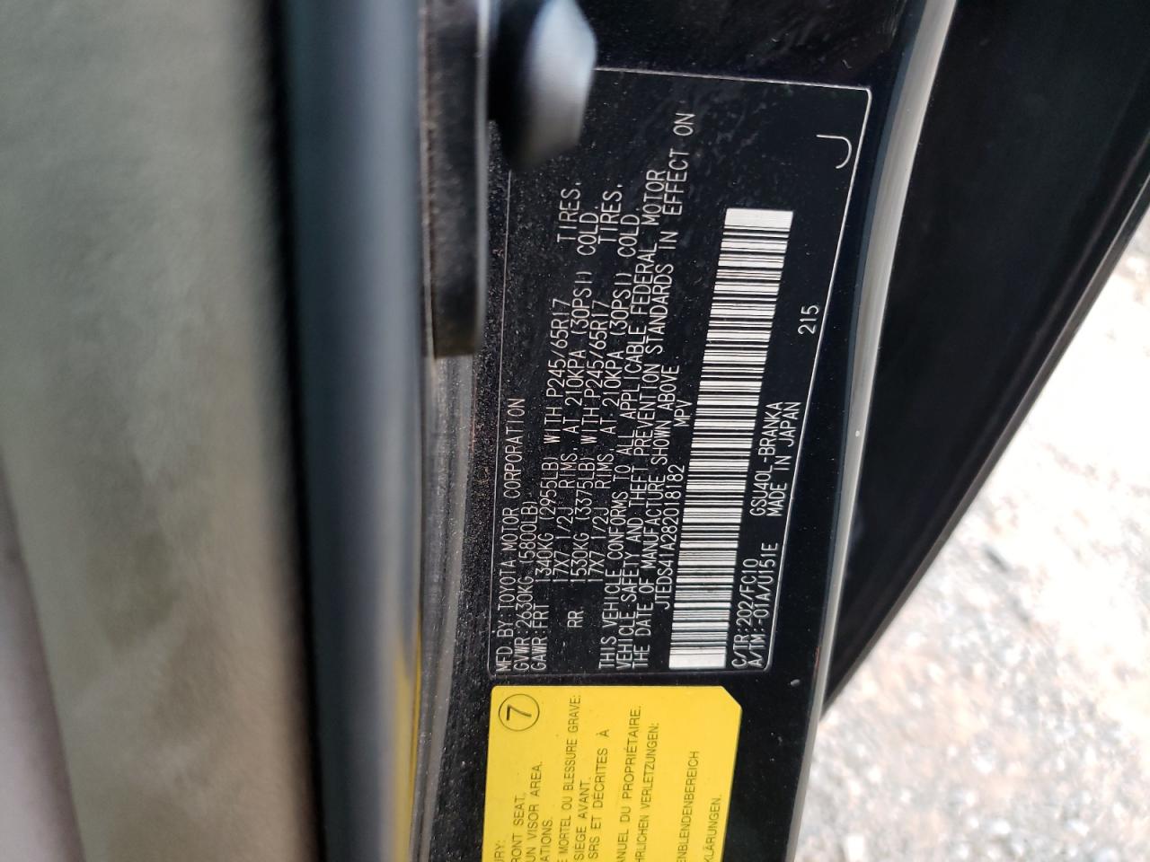 2008 Toyota Highlander VIN: JTEDS41A282018182 Lot: 52727774