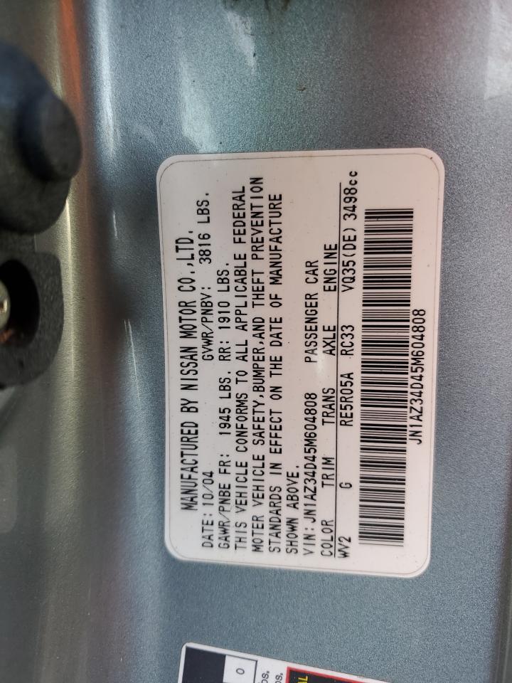 2005 Nissan 350Z Coupe VIN: JN1AZ34D45M604808 Lot: 81524713