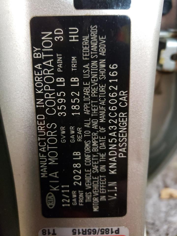 2012 Kia Rio Ex VIN: KNADN5A32C6062166 Lot: 85018504