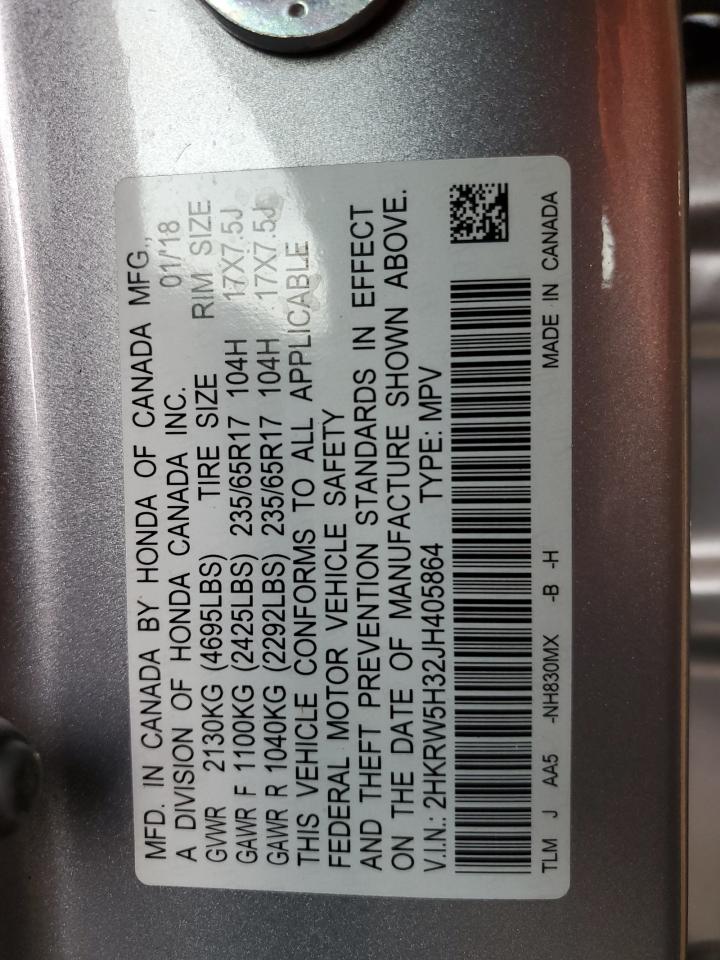 2HKRW5H32JH405864 HONDA CRV 2018