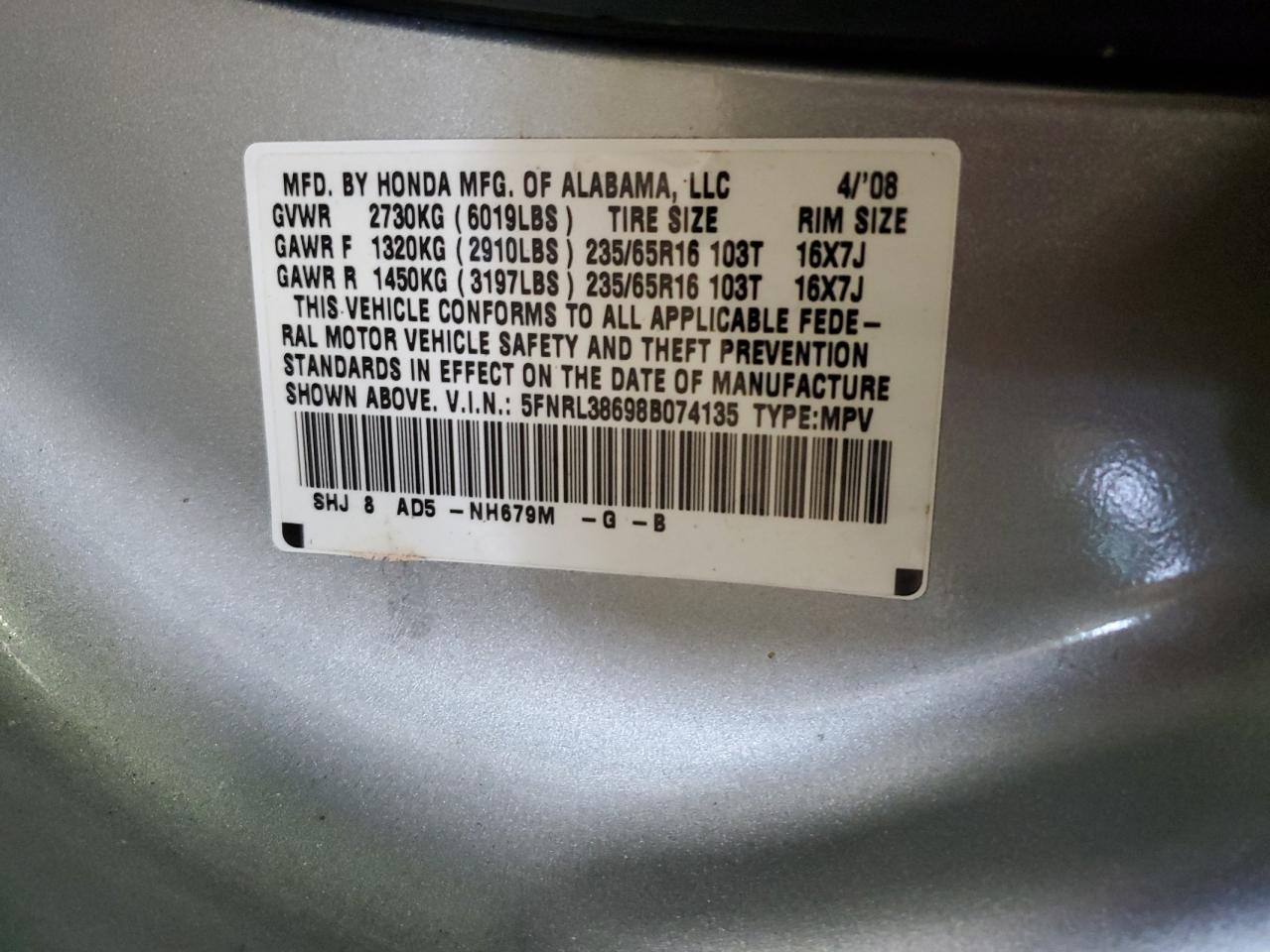 2008 Honda Odyssey - Image 13
