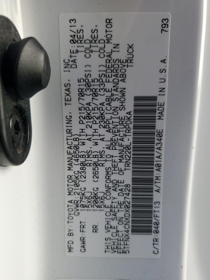 VIN 5TFNX4CNXDX027428 2013 TOYOTA All Models no.12