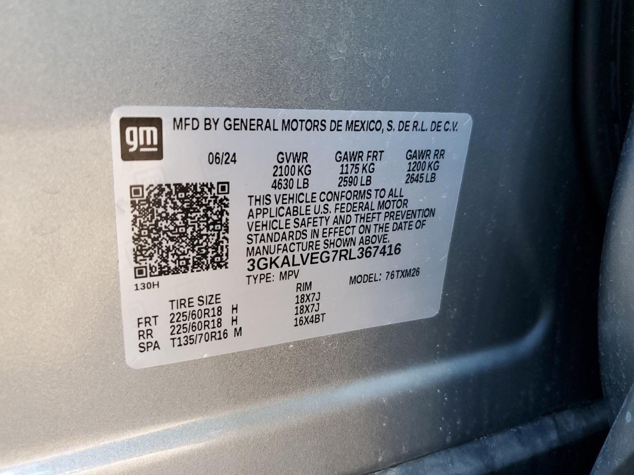 VIN 3GKALVEG7RL367416 2024 GMC TERRAIN no.14