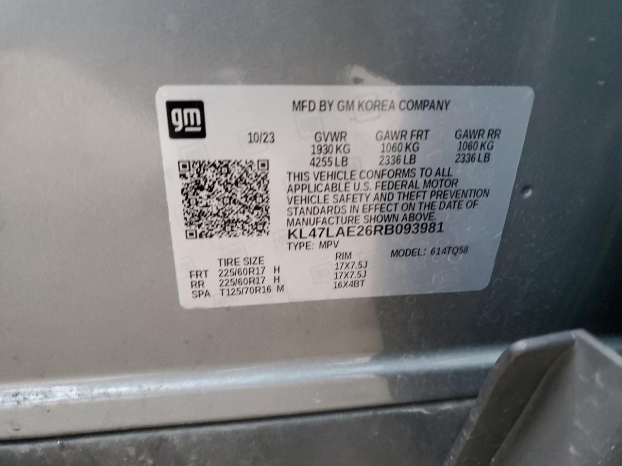 2024 Buick Envista Preferred VIN: KL47LAE26RB093981 Lot: 84405694
