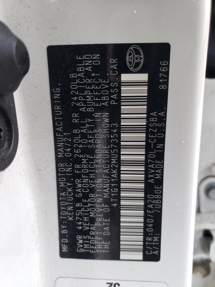 4T1G11AK2MU573543 2021 TOYOTA CAMRY - Image 14