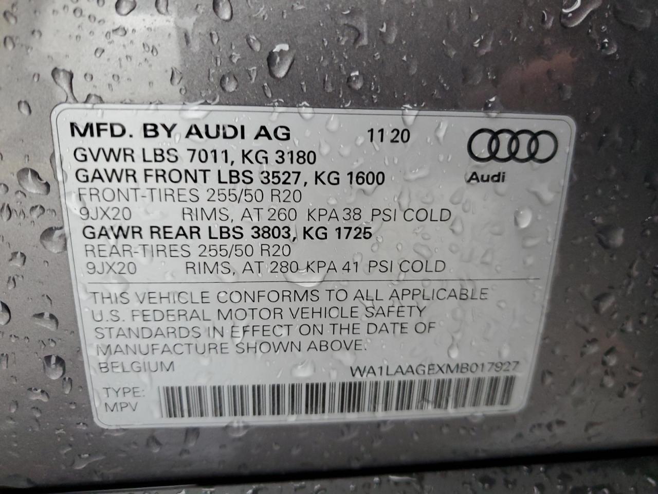 VIN WA1LAAGEXMB017927 2021 AUDI E-TRON no.14