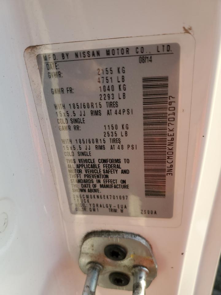 2014 Nissan Nv200 2.5S VIN: 3N6CM0KN6EK701097 Lot: 83048604