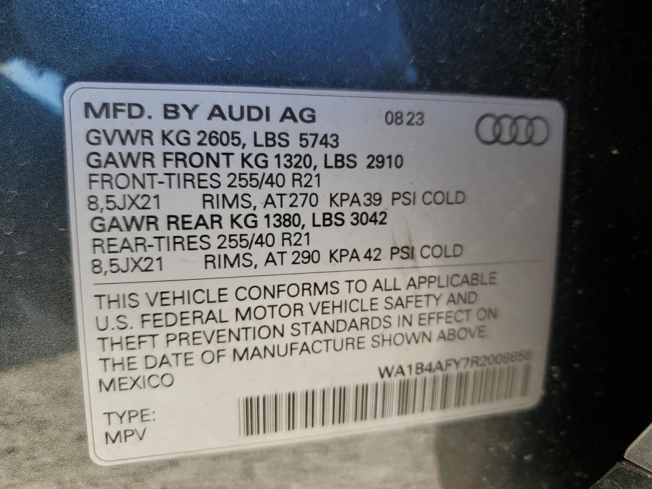 VIN WA1B4AFY7R2008656 2024 AUDI SQ5 no.13